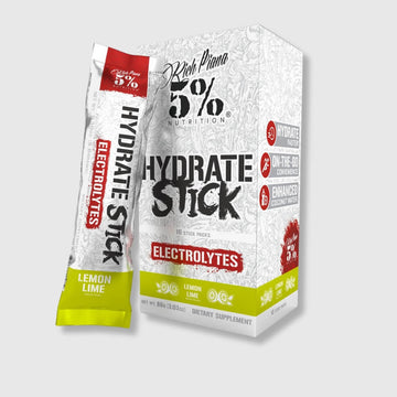 5% Nutrition Hydrate Stick Hydration Packets | Sport Electrolyte Powder Mix Packets with Coconut Water (Lemon Lime) (10 Count) | Megapump
